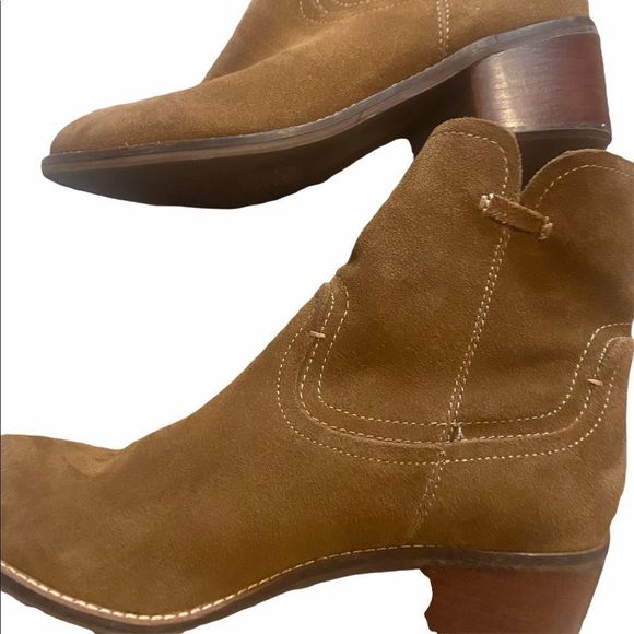 Dolce Vita Womens Sutton Brown Ankle Boots Size 9 Brown Leather Suede Booties - Picture 1 of 11